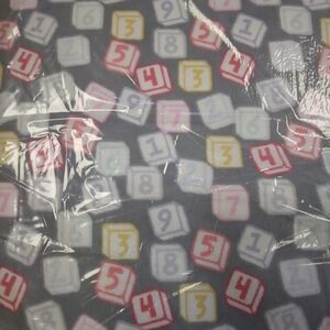 FABRIC Flannel Letters & Numbers Gray, , 100% Cotton Flannel, 8 Yard Sealed Bolt